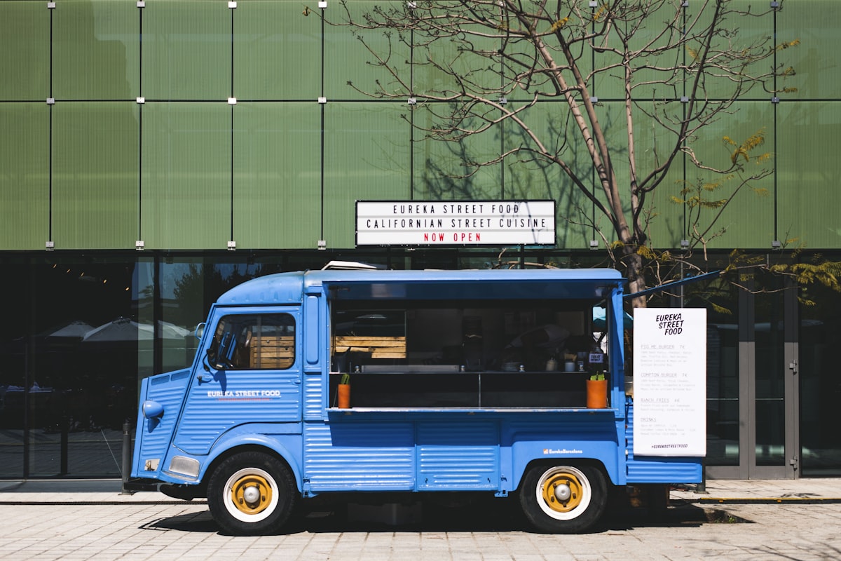 Food truck serving customers at an outdoor event in Austin Texas