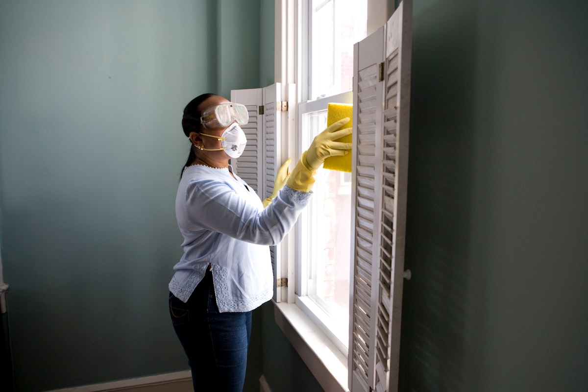 Pressure washing concrete driveway in Atlanta Georgia neighborhood