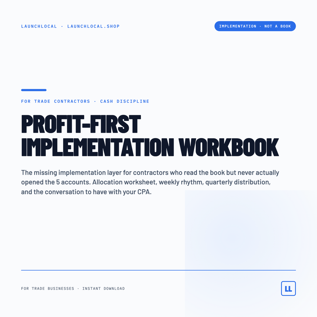 Profit-First Implementation Workbook for Contractors — preview