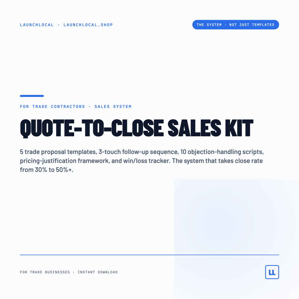 Quote-to-Close Sales Kit — 5 Trade Proposals + Follow-Up + Objection Scripts — preview