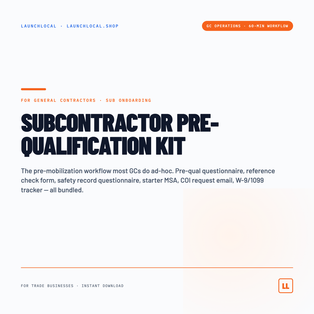 Subcontractor Pre-Qualification Kit — The Onboarding Workflow in One Bundle — preview