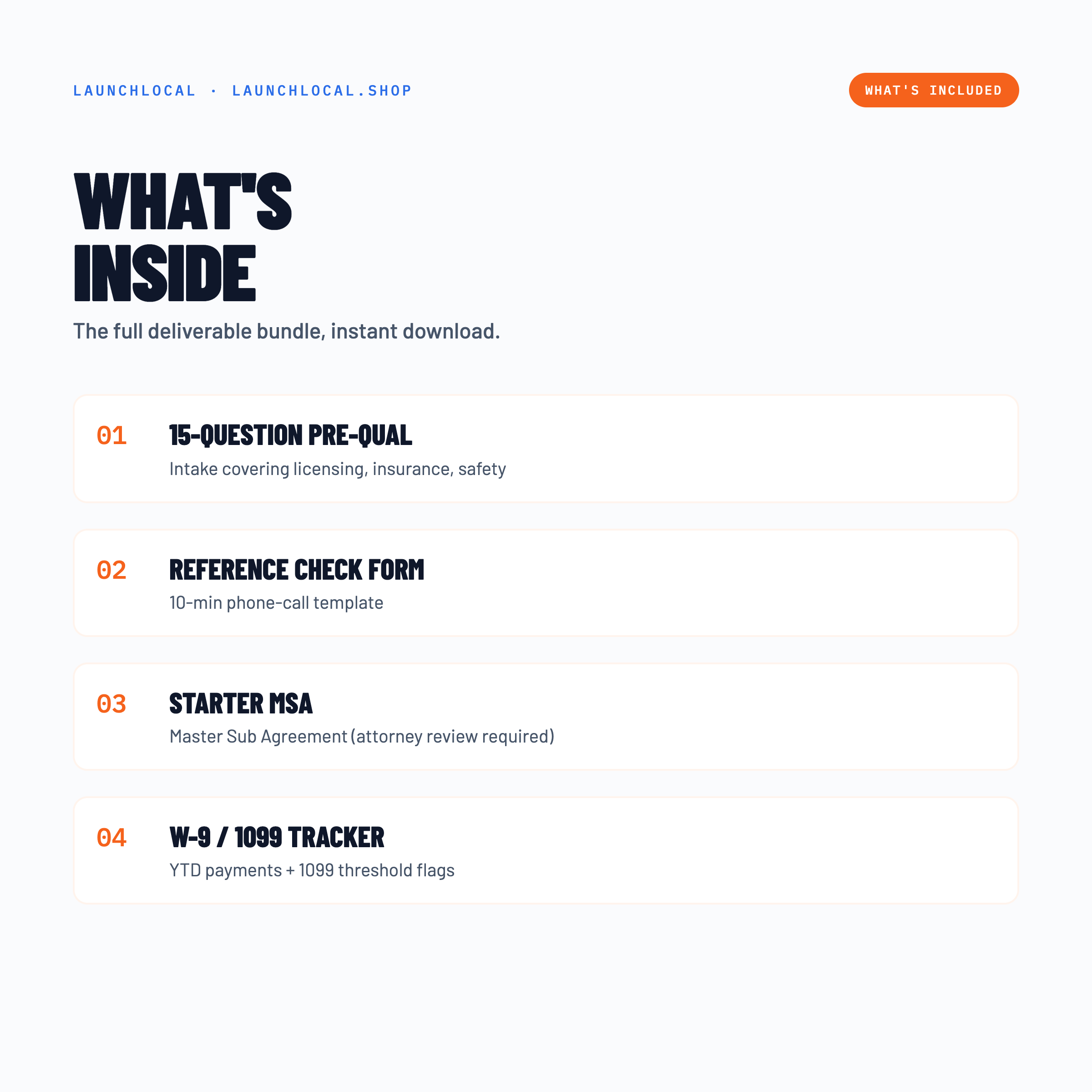 Subcontractor Pre-Qualification Kit — The Onboarding Workflow in One Bundle — what is included