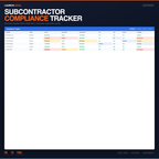 Subcontractor Compliance Tracker - 26 Columns - Auto Alerts