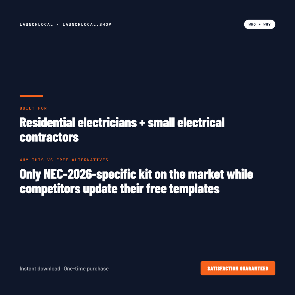 NEC 2026 Residential Update Kit — built for