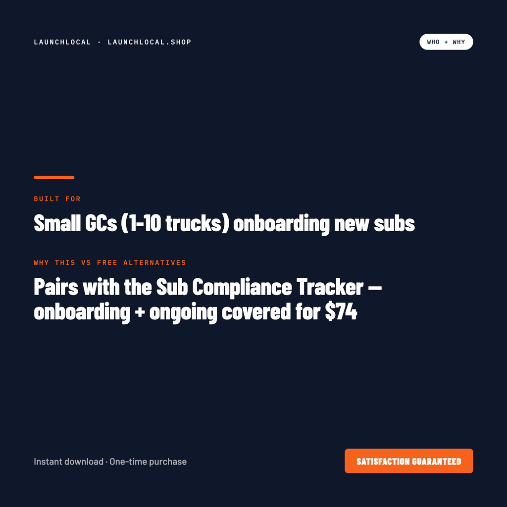 Subcontractor Pre-Qualification Kit — The Onboarding Workflow in One Bundle — built for