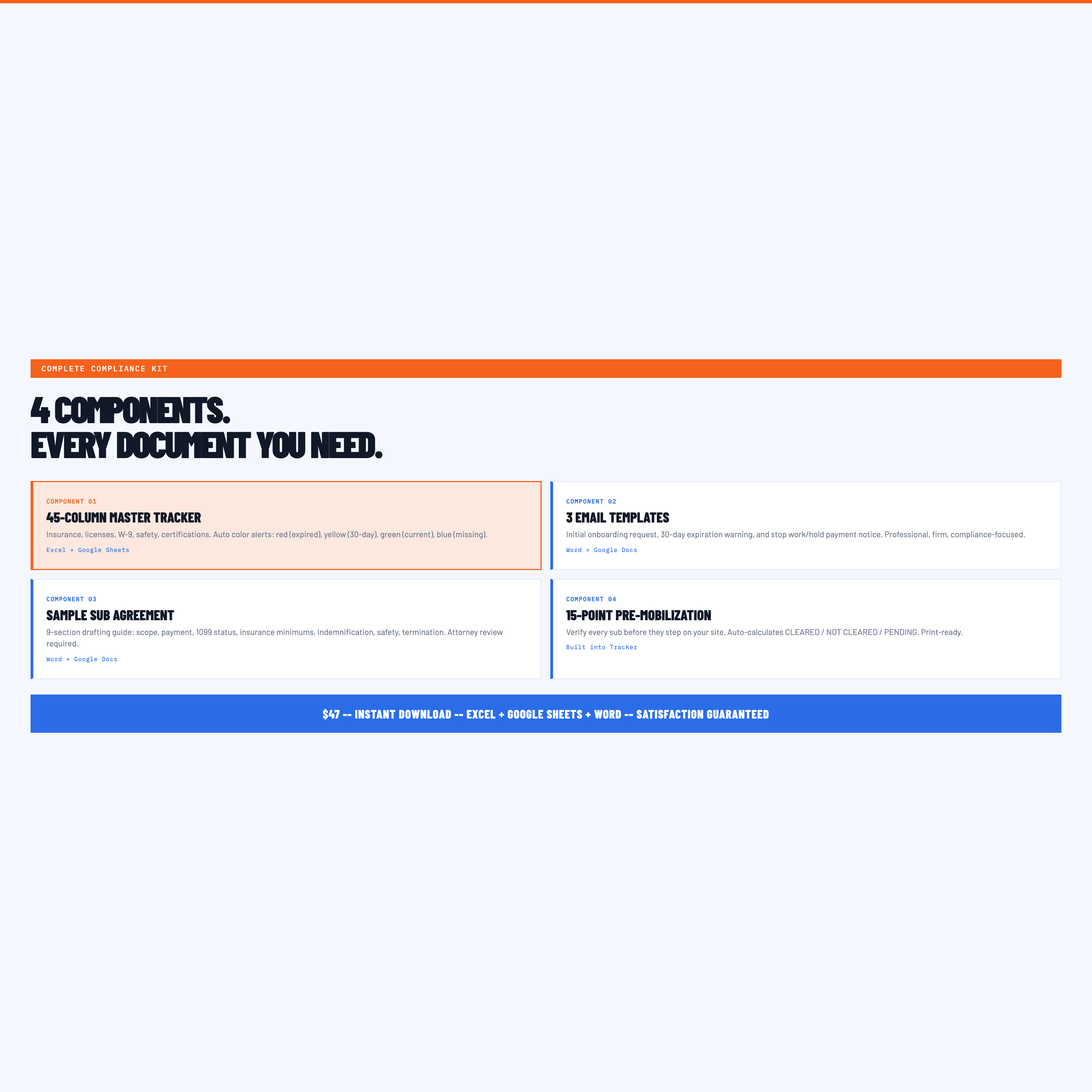 4 Components - Tracker Agreement Emails Pre-Mob